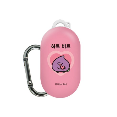 귀염뽀짝 시즌8 갤럭시 버즈 & 버즈플러스 호환 이어폰 케이스 + 카라비너, 단일상품, 09 하트비트