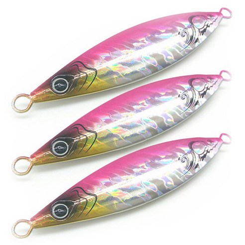 로얄피쉬 밴댕이 메탈지그 3p, 핑크 + 실버, 80g
