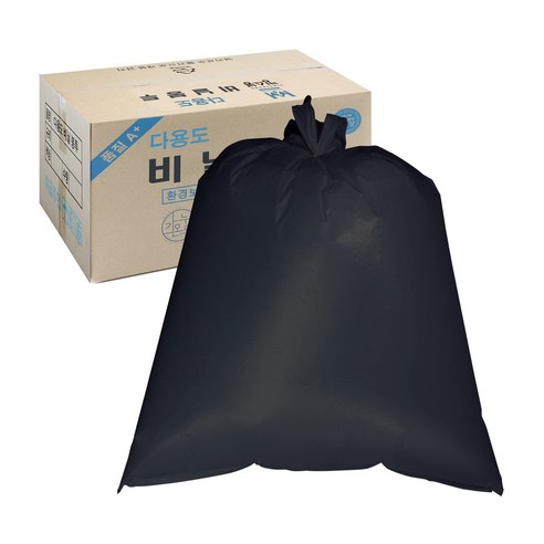 킹스봉 평판형 분리수거 비닐 봉투 검정 특대, 100L, 500개