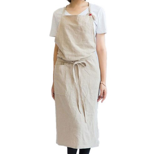 모던 린넨 앞치마, 베이지, 1개