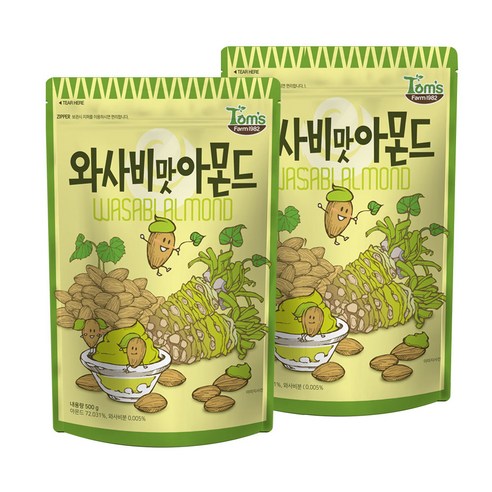 탐스팜 와사비맛 아몬드, 500g, 2개