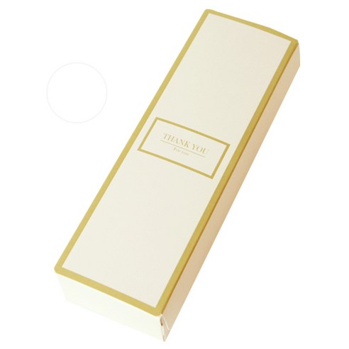 도나앤데코 땡큐 슬림사각 금색 테두리 선물 포장 상자 15p + 스티커 3cm 15p, 연베이지(상자), 투명(스티커), 1세트