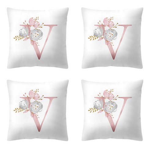블럭마트 알파벳 쿠션커버 4p, V