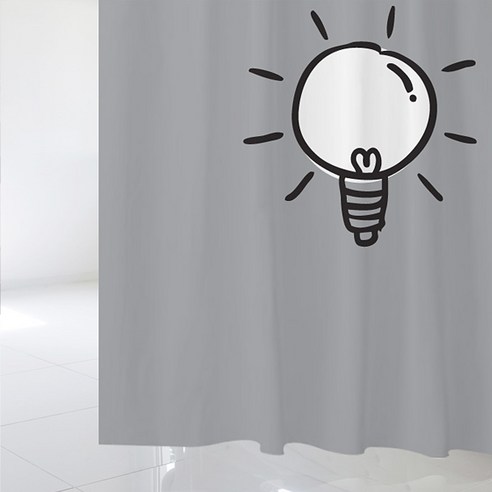 디자인수풀 북유럽 스타일 샤워커튼 sc116 L 1800 x 1880 mm + 스테인리스 고리 12p 세트, 1세트
