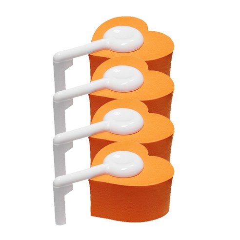 블럭마트 하트 경첩용 문닫힘방지, 오렌지, 4개