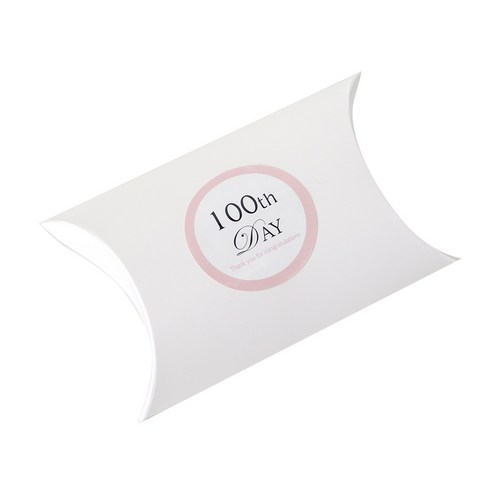 반달상자 100p + 백일스티커 파스텔 100p, 상자(화이트), 스티커(핑크), 1세트
