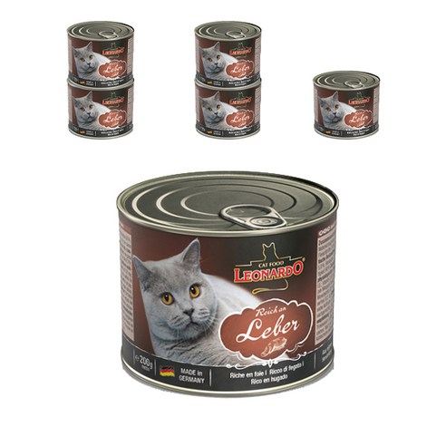 레오나르도 어덜트 고양이 리버 습식사료, 닭+칠면조, 200g, 6개