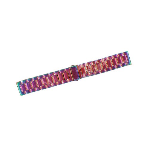 비쉐르 갤럭시 프론티어/기어S3/워치3 22mm 엑설런트 메탈 밴드 스트랩 (45/46mm 호환 가능), 레인보우, 1개