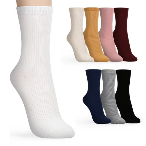 삭스팝 여성용 프리미엄 롱롱 골지 장목 양말 8켤레