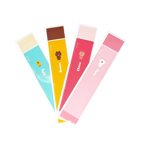 라인프렌즈 브라운앤프렌즈 애플펜슬 1세대 풀커버 스킨 보호필름 4종 세트, 베이직, 1세트