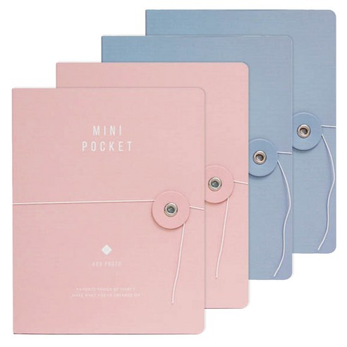 데얼스 4X6포켓 미니앨범 핑크 2p + 블루 2p, 혼합색상, 20매