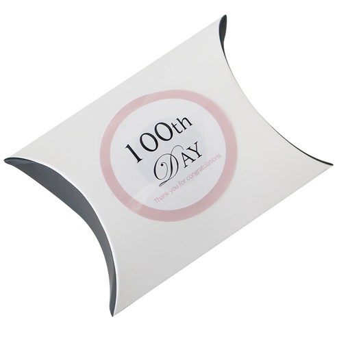 미니 땡큐 반달상자 100p + 백일 스티커 파스텔 핑크 100p, 화이트, 1세트