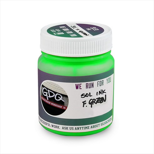 지디큐 팩토리 실크스크린 날염용 유성 졸잉크 800g, 형광그린