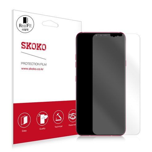 스코코 풀커버 리얼 케이스핏 휴대폰 액정보호필름 2p, 1세트