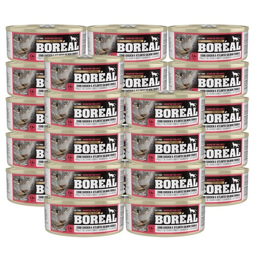 보레알 전연령용 치킨 & 연어 캣 푸드 주식캔 24p, 닭, 80g, 24개