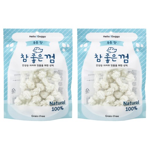 헬로도기 강아지 참좋은껌 실타래 S 18p, 우유맛, 135g, 2개 강아지 용품