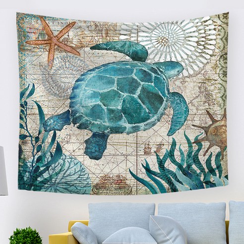 알럽홈 텍스쳐 풍경페인팅 태피스트리, Type16