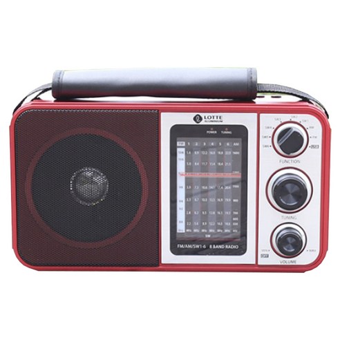 롯데알미늄 휴대용 라디오 750g, PINGKY-250, 레드