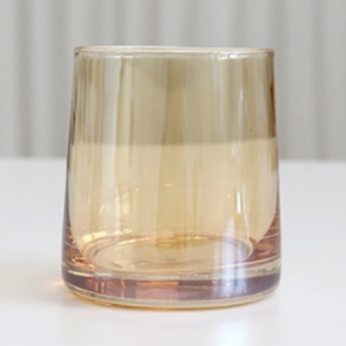 코지테이블 홈카페 오로라 스퀘어 유리컵 250ml, 엠버 브라운, 6개