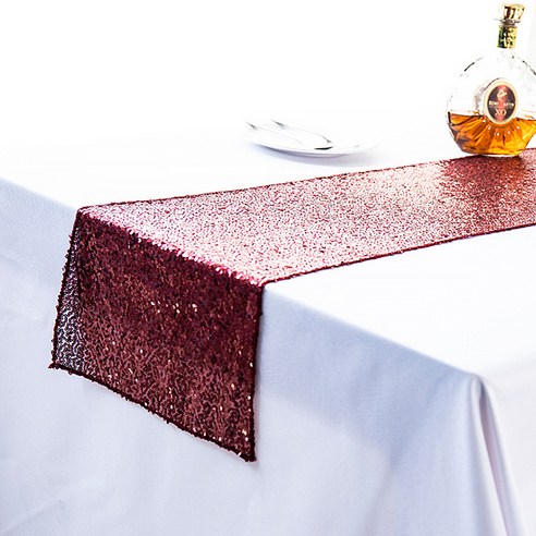알럽홈 스팽글 컬러 파티 테이블러너, 와인, 35 x 275 cm