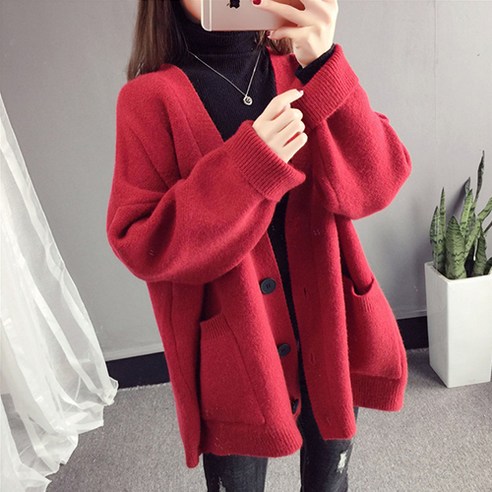 레몬소울 여성용 센느 루즈핏 포켓 가디건