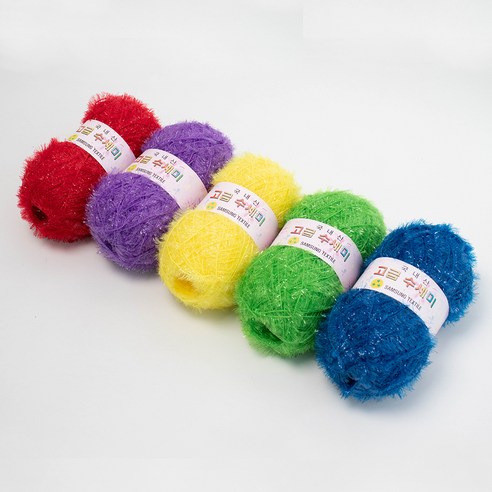 고급 수세미 80g x 5p + 도안 8종 뜨개질DIY패키지, 1세트, 레인보우