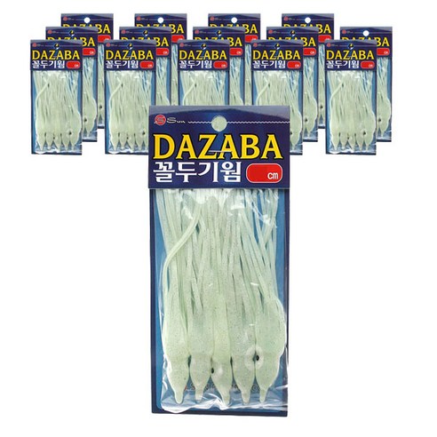 DAZABA 꼴뚜기웜 루어 9cm 5개입 x 15p, 야광펄
