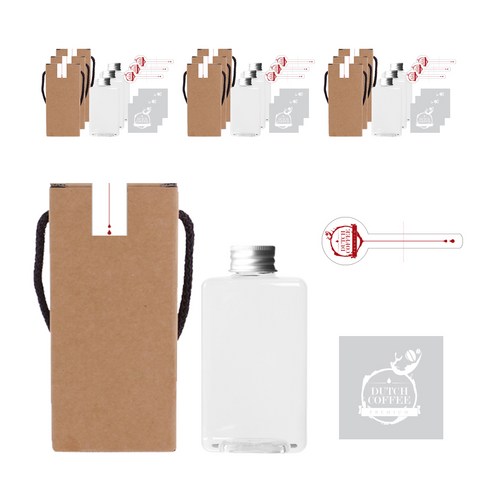 통통납작 공병 500ml + 알루미늄캡 실버 + 전용박스 통통 500-1C + 스티커 LB5 + 봉인스티커 LB528 + 박스 봉인스티커 LB5S, 10세트