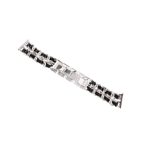 비쉐르 샤체인 갤럭시워치 2 메탈 밴드 스트랩 44mm, 실버블랙, 1개