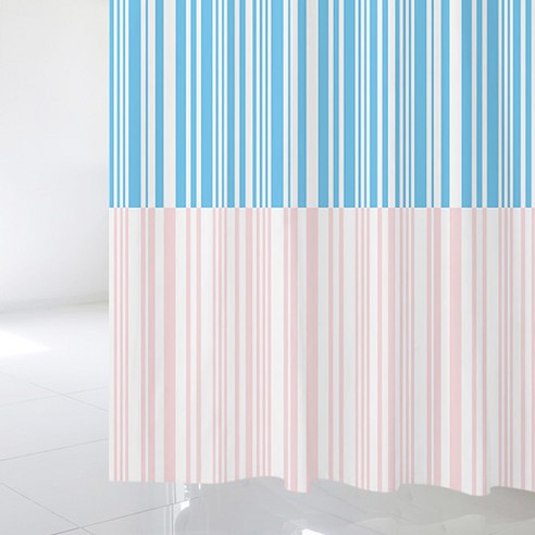 디자인수풀 샤워 커튼 L 1800 x 1880 mm + 스테인리스 고리 세트 sc840, 1세트