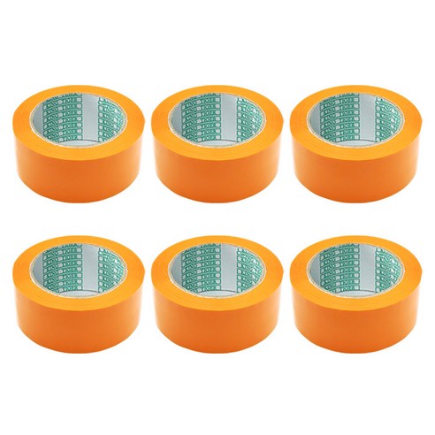 대용량 칼라 박스 테이프 5.5cm x 100m, 오렌지, 6개