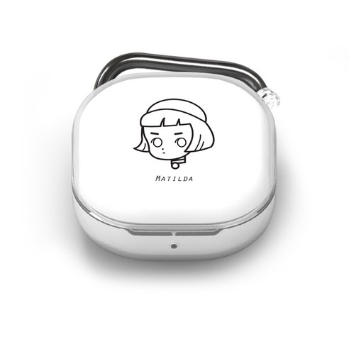 누아트 버즈 라이브 디자인 투명 젤리 케이스, 단일상품, 마틸다캐릭터 블랙 앤 화이트