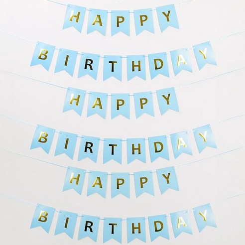 조이파티 생일파티 가랜드 3p, 블루골드