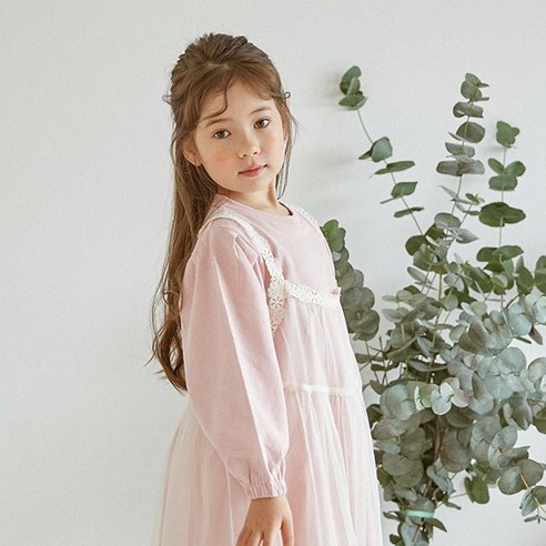 위시키즈 여아용 꽃잔치 벌룬소매 원피스