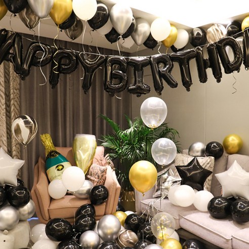 블럭마트 돌잔치 디럭스 생일파티풍선세트, TYPE1, 1세트