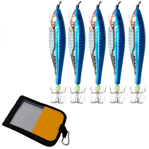 히트몬스터 수평 레이저에기 11g x 5p + 파우치 47g 세트, 블루