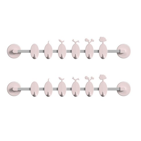 그로쓰 디자인 다용도 행거, 핑크, 2개