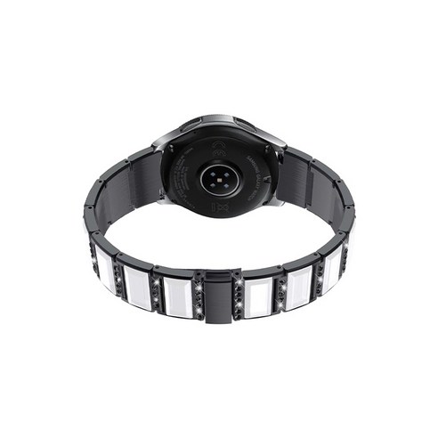 비쉐르 보석루비체인 갤럭시워치 3 메탈 밴드 스트랩 (45mm 호환 가능), 화이트블랙, 1개