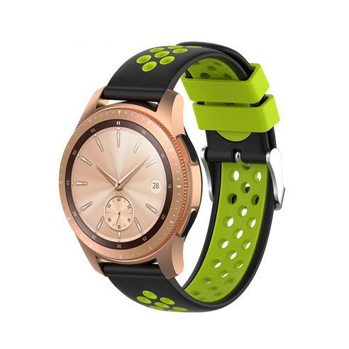 쉴드랩 샤오미 어메이즈핏 GTR 47mm 22mm 스포츠실리콘 스트랩 시계줄 밴드, 블랙 + 그린홀, 1개