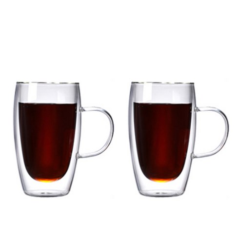 칼딘 이중 내열 유리 홈 카페 머그컵 450ml DGC-01