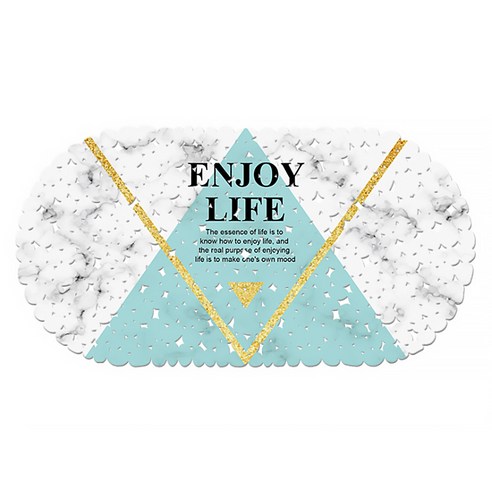알럽홈 PVC 욕실 프린팅 논슬립 매트 39 x 35 cm, 골드세모, 1개