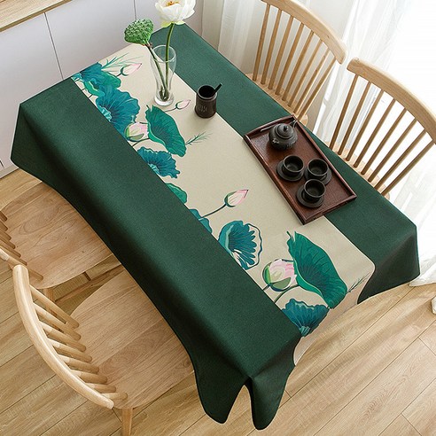 알럽홈 고전 동양미술 테이블 방수 식탁보, Type3, 100 x 140 cm