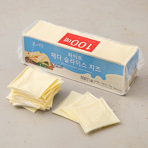 소와나무 화이트 체다 슬라이스 치즈 100매입, 1.8kg, 1개