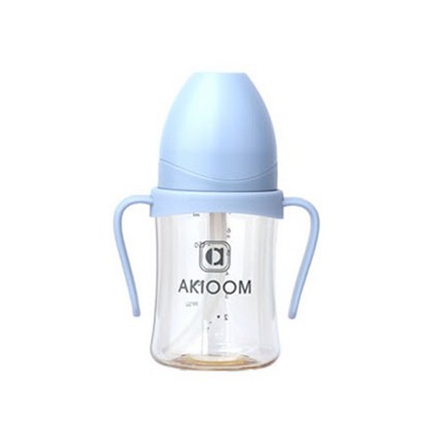 아키움 2세대 프리미엄 PPSU 빨대컵 200ml, 블루, 1개