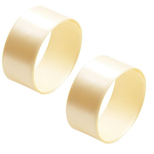 25mm 공단리본 2개, 10 연노랑, 45m