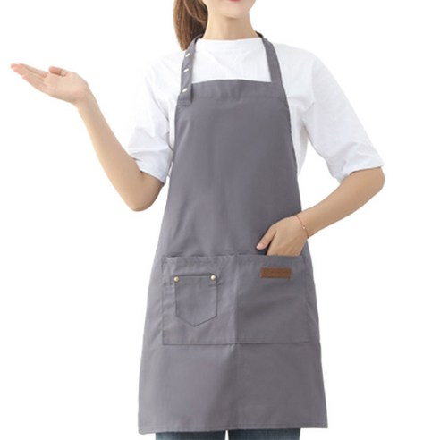아리코 모던 캔버스 포켓 앞치마, 라이트그레이, 1개
