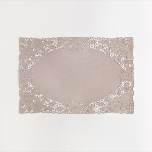 꼬떼따블 플라워 레이스 식탁 방수매트, 머드, 45 x 30 cm