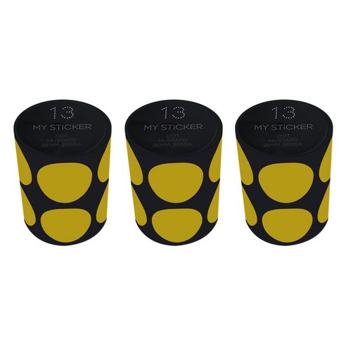 폼텍 마이 스티커 도트 25mm 1롤, 13 MUSTARD, 3개