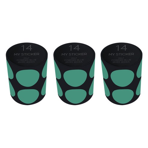 폼텍 마이 스티커 도트 25mm 1롤, 14 POWDER BLUE, 3개