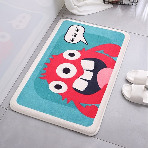 알럽홈 애니멀페이스 현관 욕실 바닥 매트, 25레드몬스터